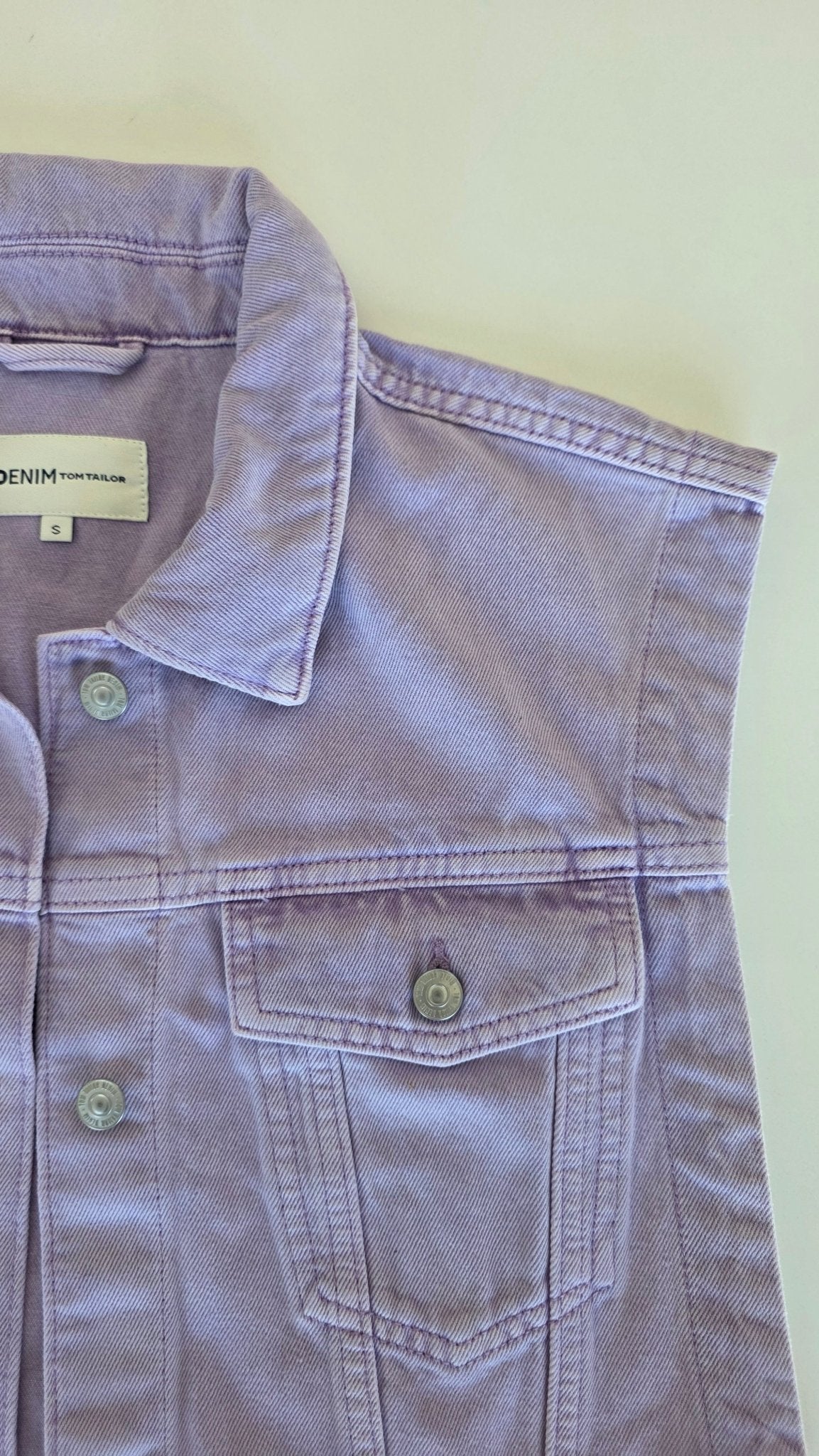 Veste à patchs violet clair de marque Tom Taylor - taille S - Metalvest
