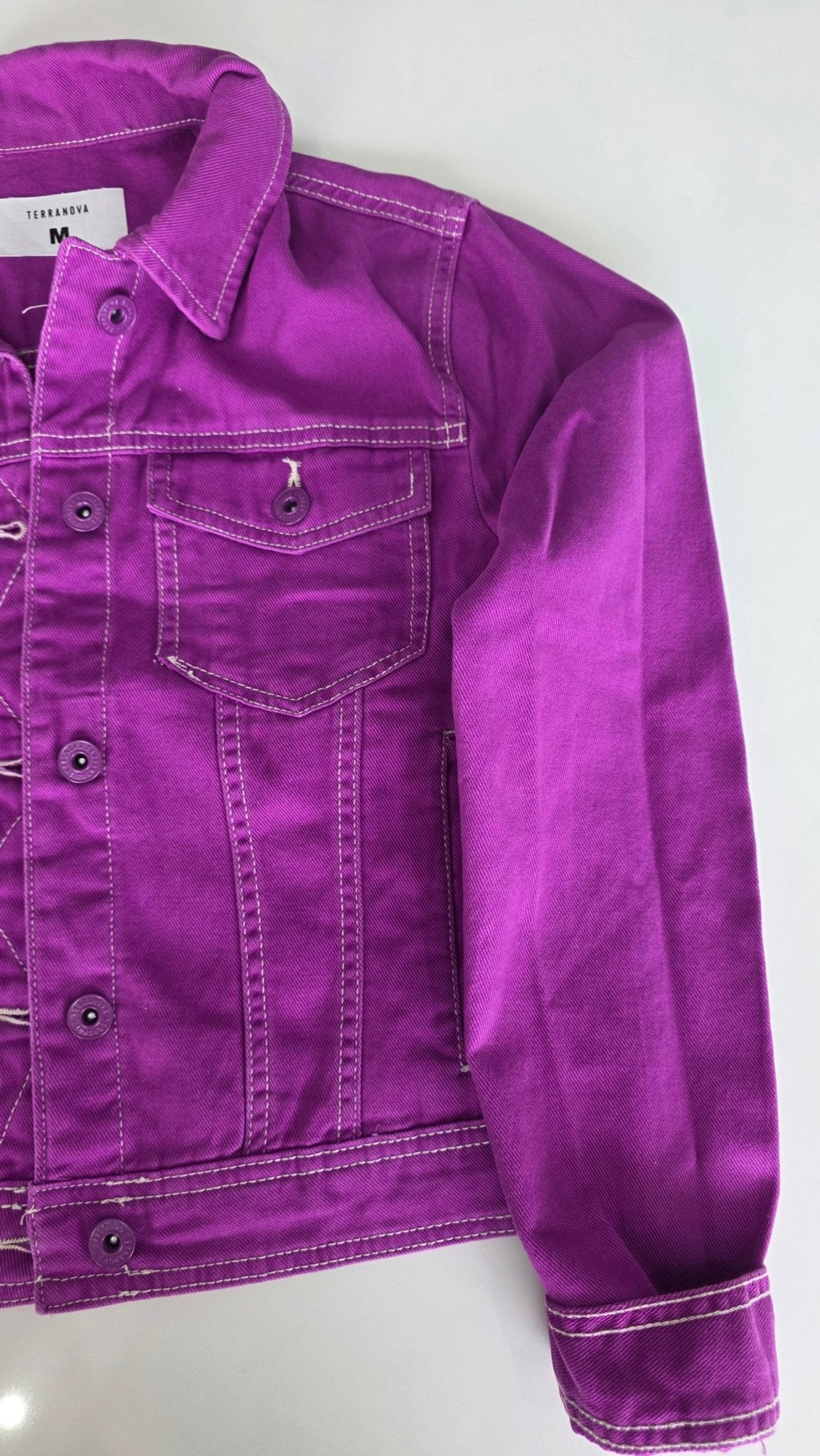 Veste à patchs violet de marque Terranova - taille M - Metalvest
