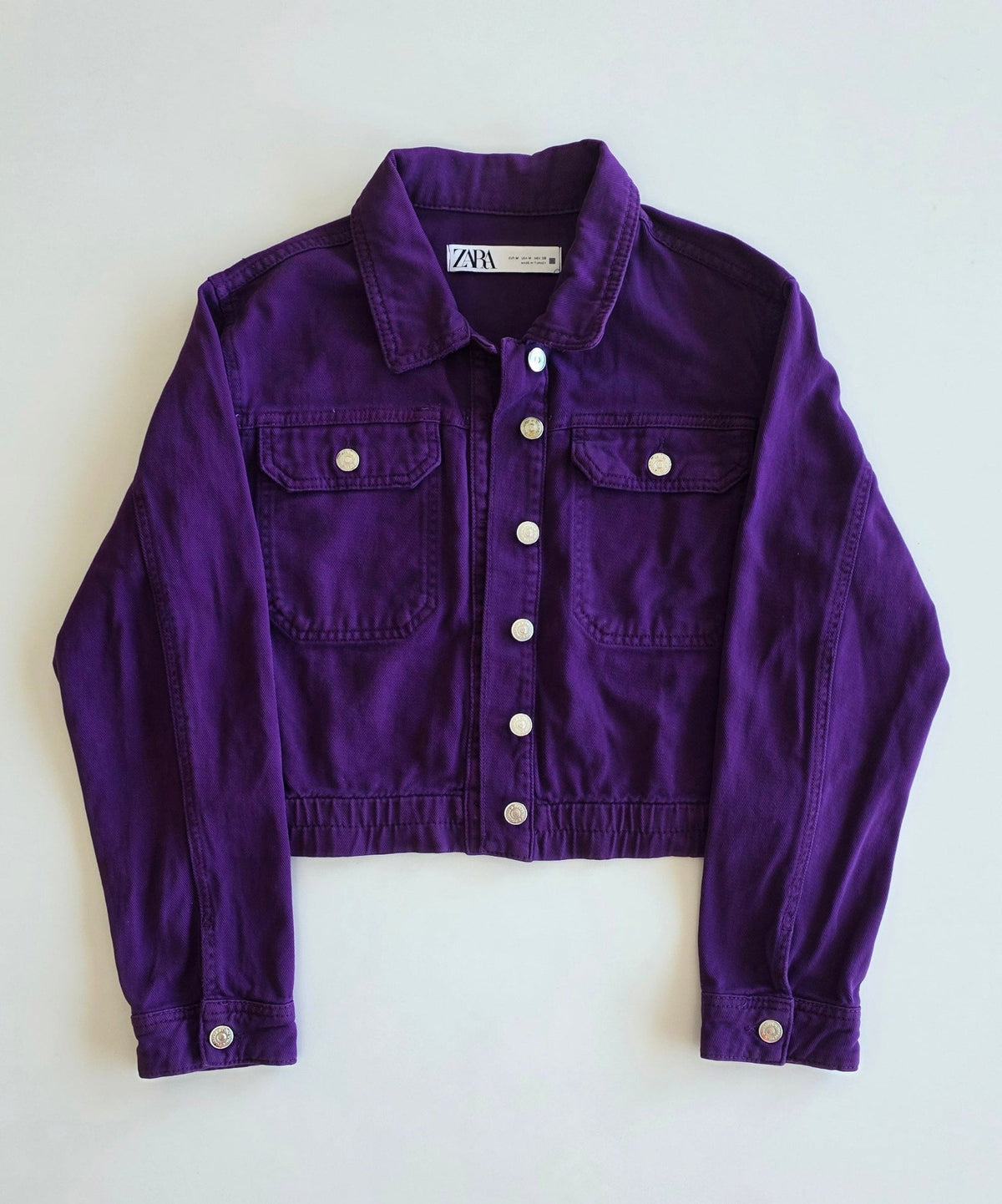 Veste à patchs violet foncé de marque Zara - taille M - Metalvest
