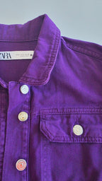Veste à patchs violet foncé de marque Zara - taille M - Metalvest