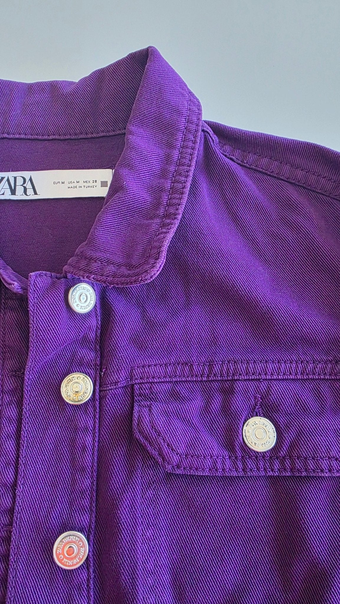 Veste à patchs violet foncé de marque Zara - taille M - Metalvest