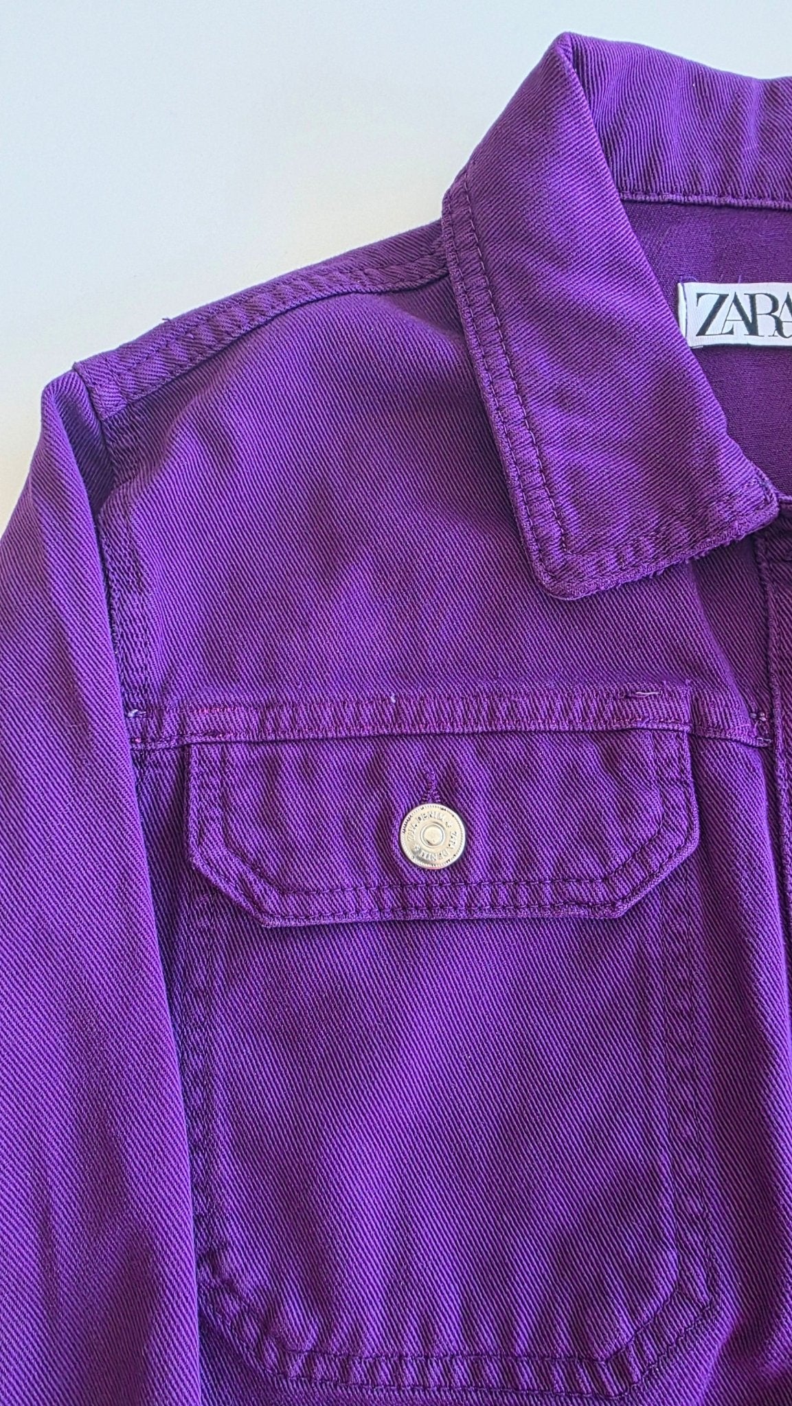 Veste à patchs violet foncé de marque Zara - taille M - Metalvest