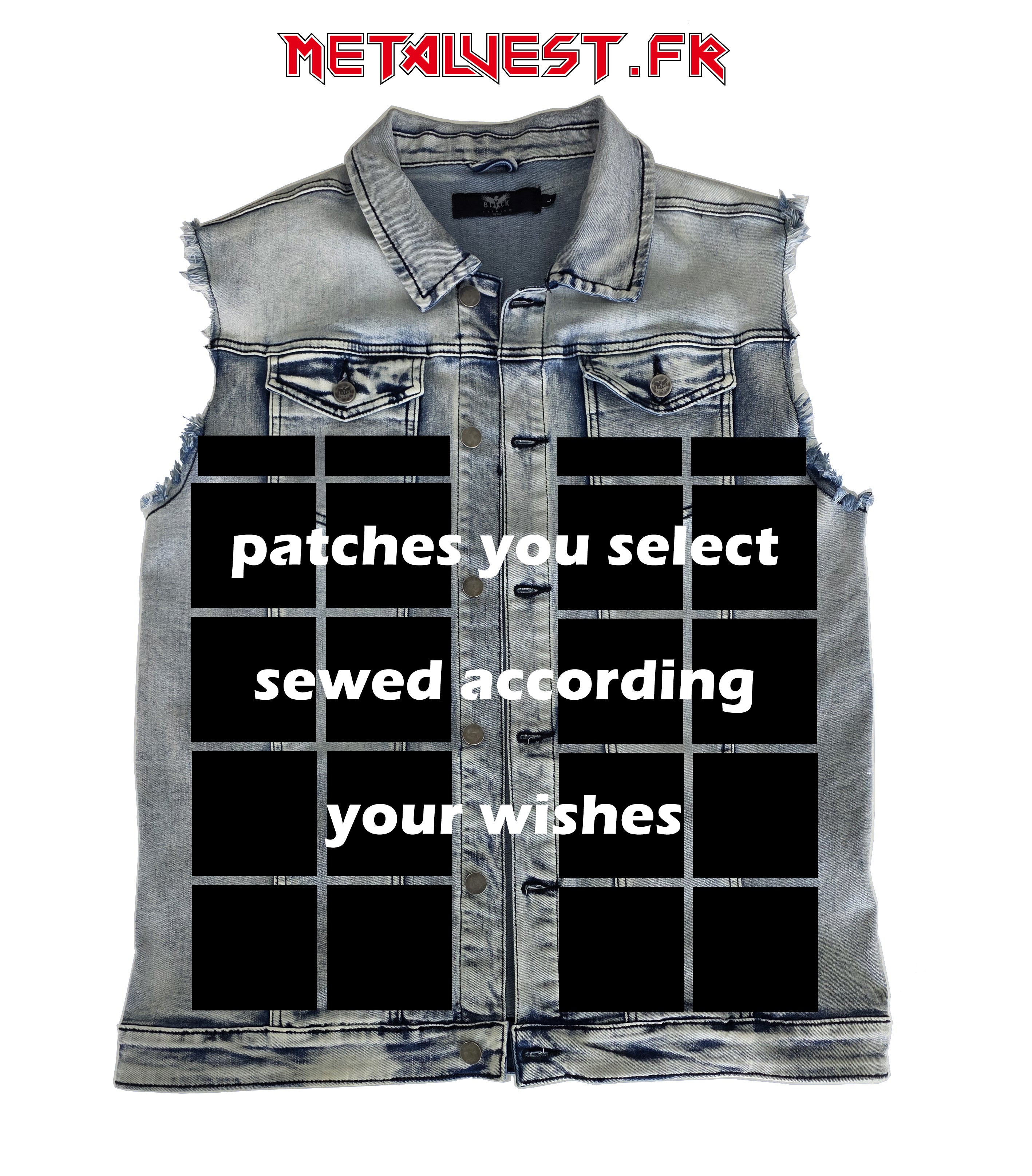 Veste à patches sur mesure noire